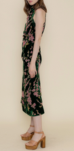 Load image into Gallery viewer, Cherry Blossom Floral Velvet Midi Dress