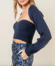 Load image into Gallery viewer, Strapless Crop Top Bolero Sweater