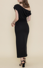 Load image into Gallery viewer, Off Shoulder Asymmetrical Midi Dress