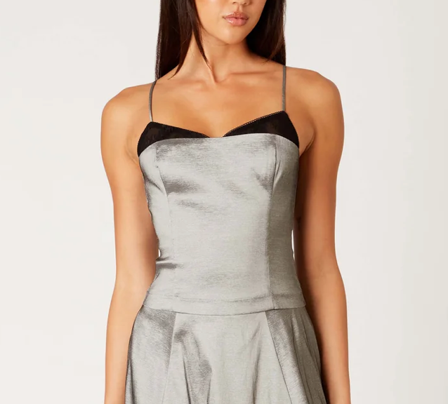 Sleeveless Taffeta Corset Top