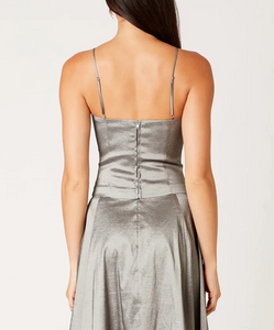 Sleeveless Taffeta Corset Top