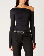 Load image into Gallery viewer, Asymmetrical One Shoulder Long Sleeve Top