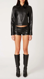 Vegan Leather Zip Moto Jacket