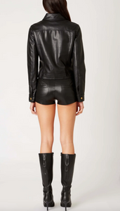 Vegan Leather Zip Moto Jacket