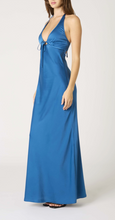 Load image into Gallery viewer, Halter Satin Front Tie Maxi Dress