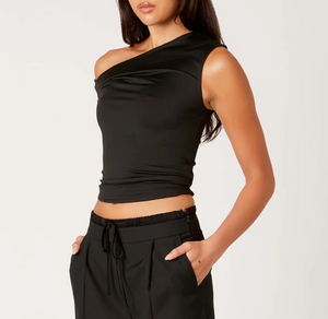 One Shoulder Asymmetrical Twist Top