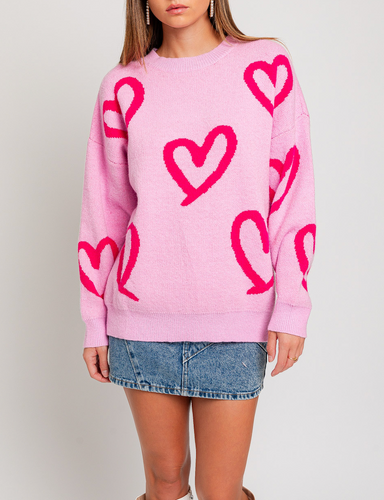 Crewneck Hearts Sweater