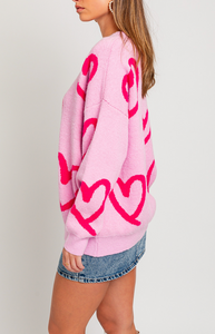 Crewneck Hearts Sweater