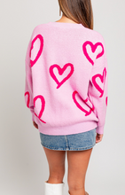 Load image into Gallery viewer, Crewneck Hearts Sweater