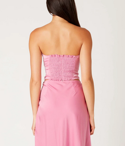 Strapless Smocked Back Corset Top