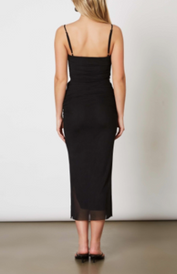 Ruched Mesh Bodycon Maxi Dress