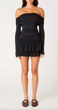 Load image into Gallery viewer, Off Shoulder Long Sleeve Ruffle Mini Dress