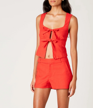 Load image into Gallery viewer, Double Tie Front Square Neck Top
