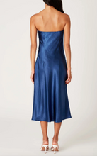 Load image into Gallery viewer, Strapless Satin Midi Dress