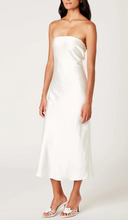 Load image into Gallery viewer, Strapless Satin Midi Dress