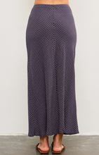 Load image into Gallery viewer, Drawstring Diagonal Stripe Back Slit Maxi Skirt