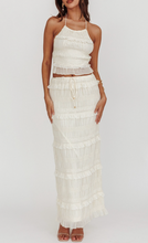 Load image into Gallery viewer, Drawstring Ruffle Maxi Skirt