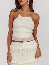 Load image into Gallery viewer, Halter Ruffle Cropped Top
