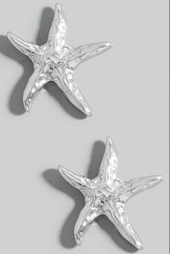 Textured Starfish Stud Earrings