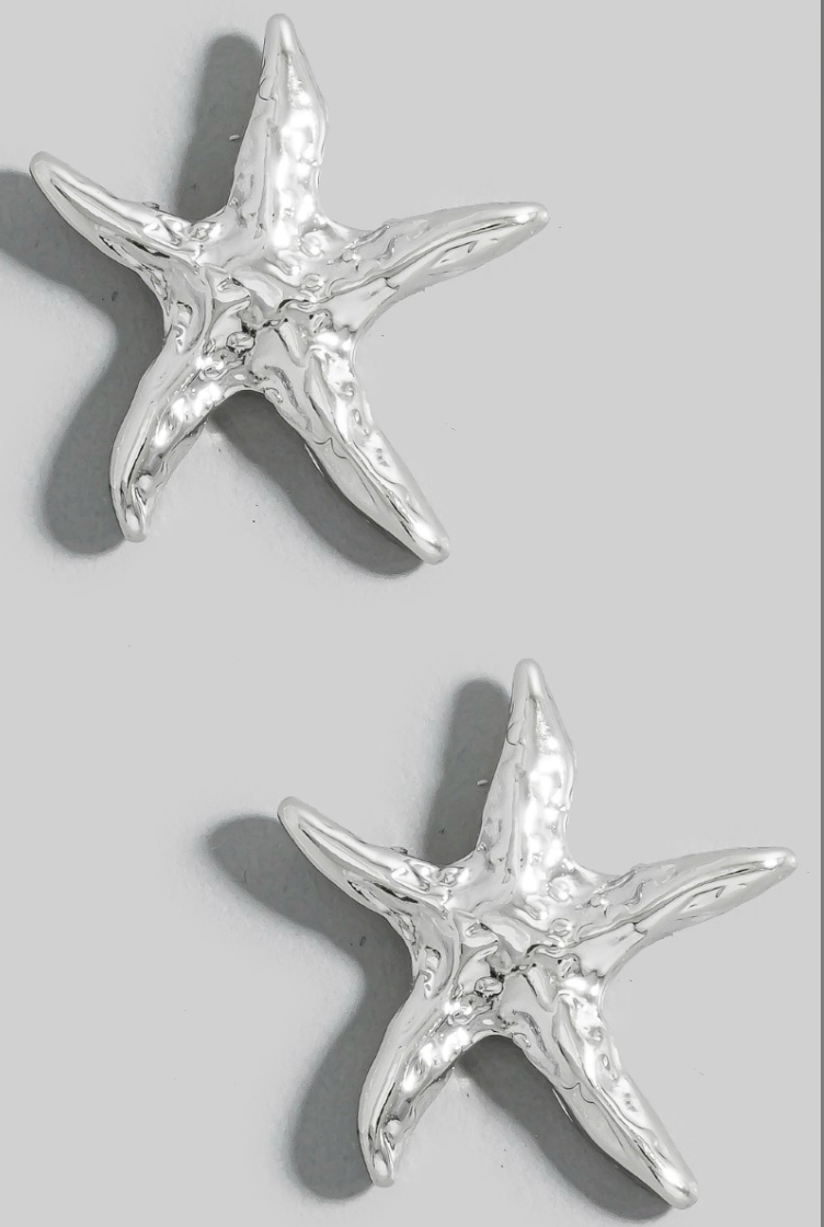 Textured Starfish Stud Earrings