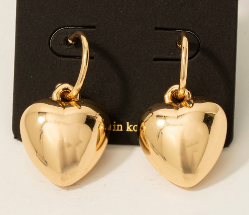 Bubble Heart Charm Hoop Earrings
