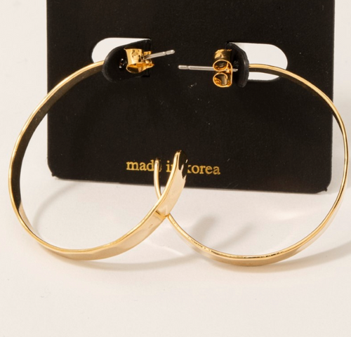 Hammered Flat Hoop Earrings