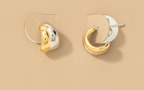 Two Tone Layered Hoop Earrings