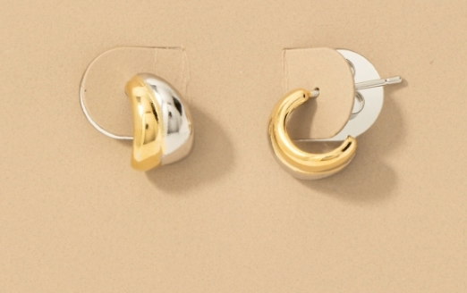 Two Tone Layered Hoop Earrings