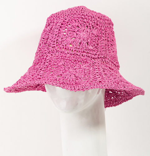 Square Pattern Knit Bucket Hat