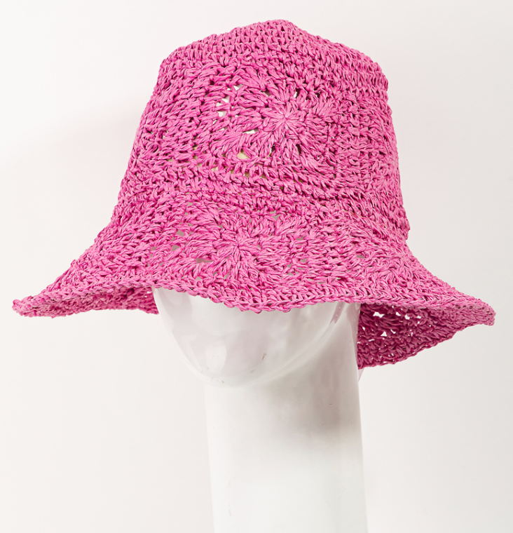 Square Pattern Knit Bucket Hat