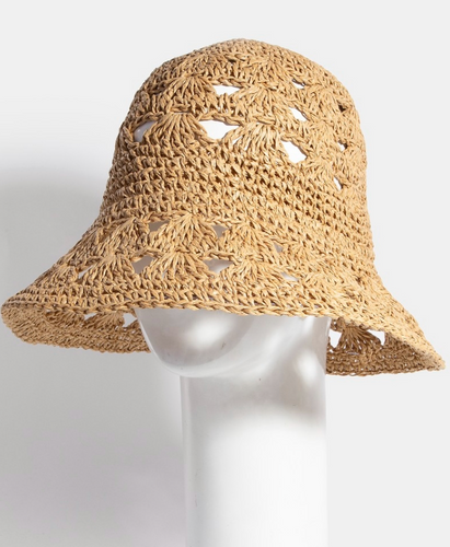 Vented Straw Braided Bucket Hat