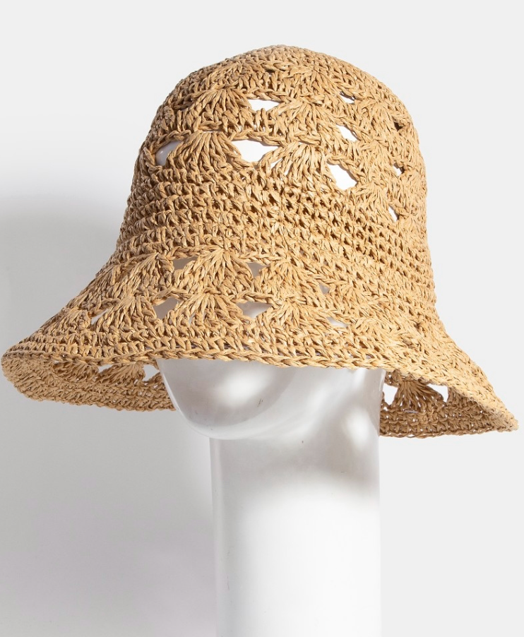 Vented Straw Braided Bucket Hat
