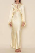 Load image into Gallery viewer, Round Neck Knot Balloon Sleeves Maxi Dress