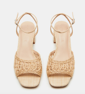 Ankle Strap Woven Block Heel