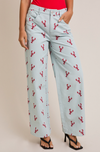 High Waisted Lobster Wide Leg Pants