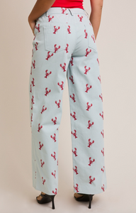 High Waisted Lobster Wide Leg Pants