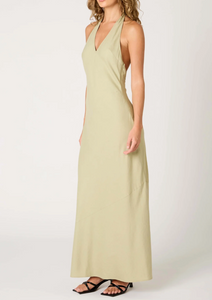 Halter Deep V Maxi Dress