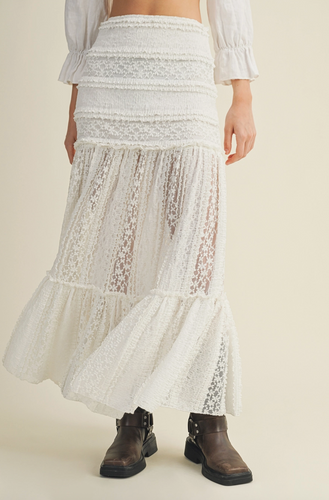 Tiered Lace Maxi Skirt