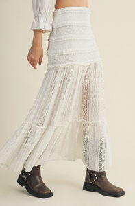 Tiered Lace Maxi Skirt