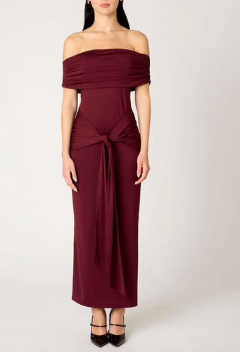 Off Shoulder Knot Maxi Dress
