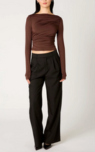 Load image into Gallery viewer, Ruched Bateau Neck Top