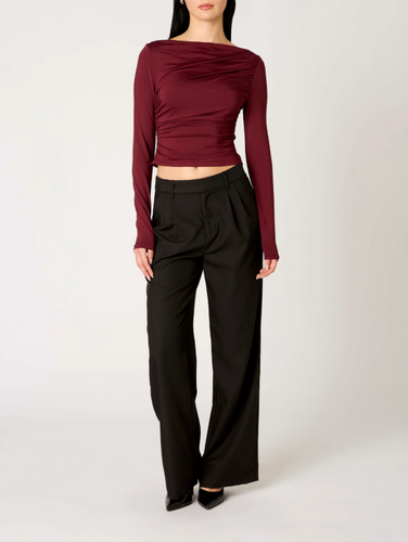 Ruched Bateau Neck Top