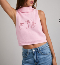 Load image into Gallery viewer, Turtleneck Sleeveless Cropped Joy Knit Top