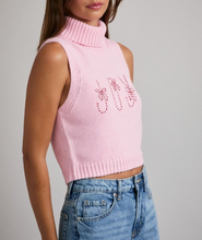 Load image into Gallery viewer, Turtleneck Sleeveless Cropped Joy Knit Top