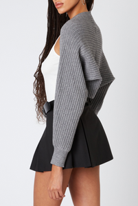 Rib Knit Drop Shoulder Shrug