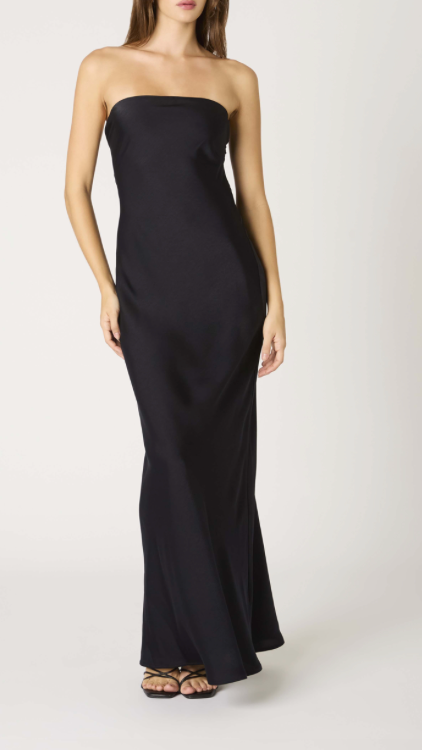 Strapless Tie Back Maxi Dress