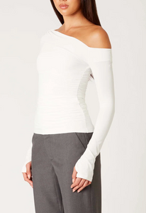 Asymmetrical One Shoulder Long Sleeve Top