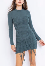 Load image into Gallery viewer, Long Sleeve Double Ruch Knit Sweater Mini Dress