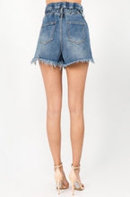 Load image into Gallery viewer, Paper Bag Distressed Denim Shorts