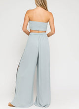 Load image into Gallery viewer, Side Button High Waisted Wide Leg Pants